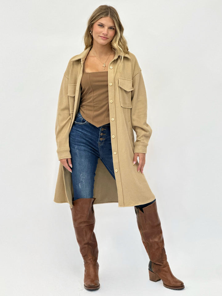 Soft and Lofty Long Corduroy Jacket