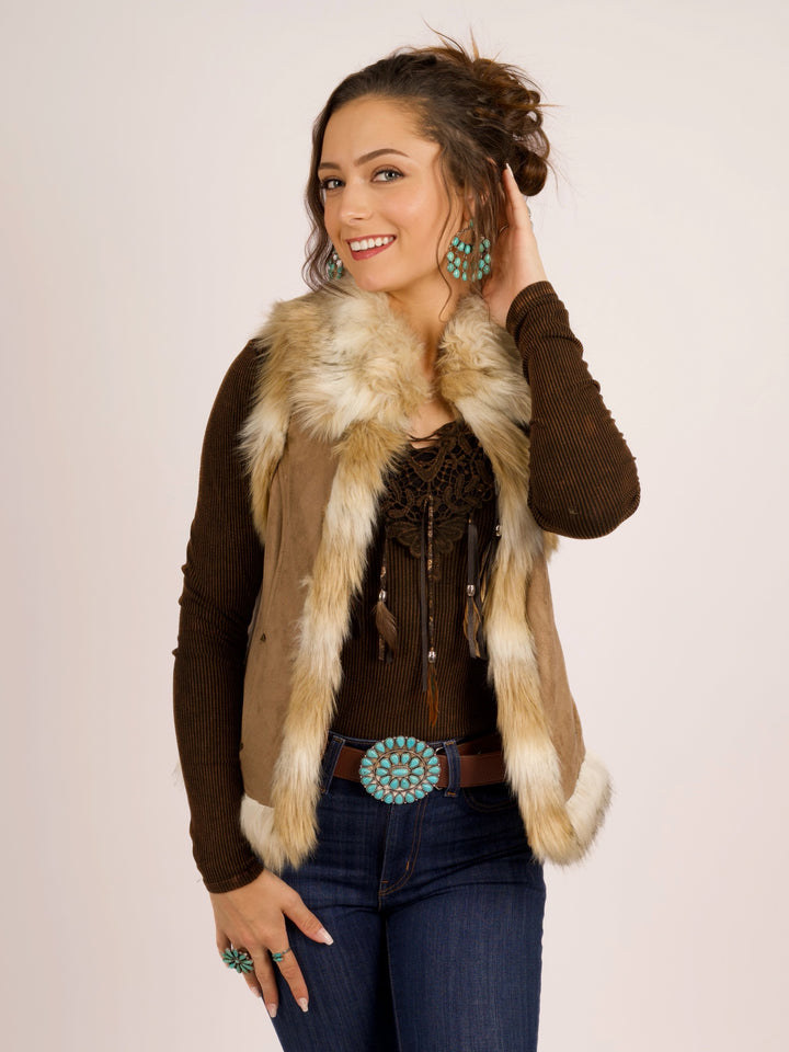 Coyote Creek Faux Suede Fur Vest