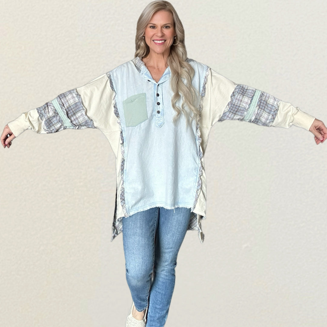 Patchwork Perfection Hoodie - Salt and Grace Boutique