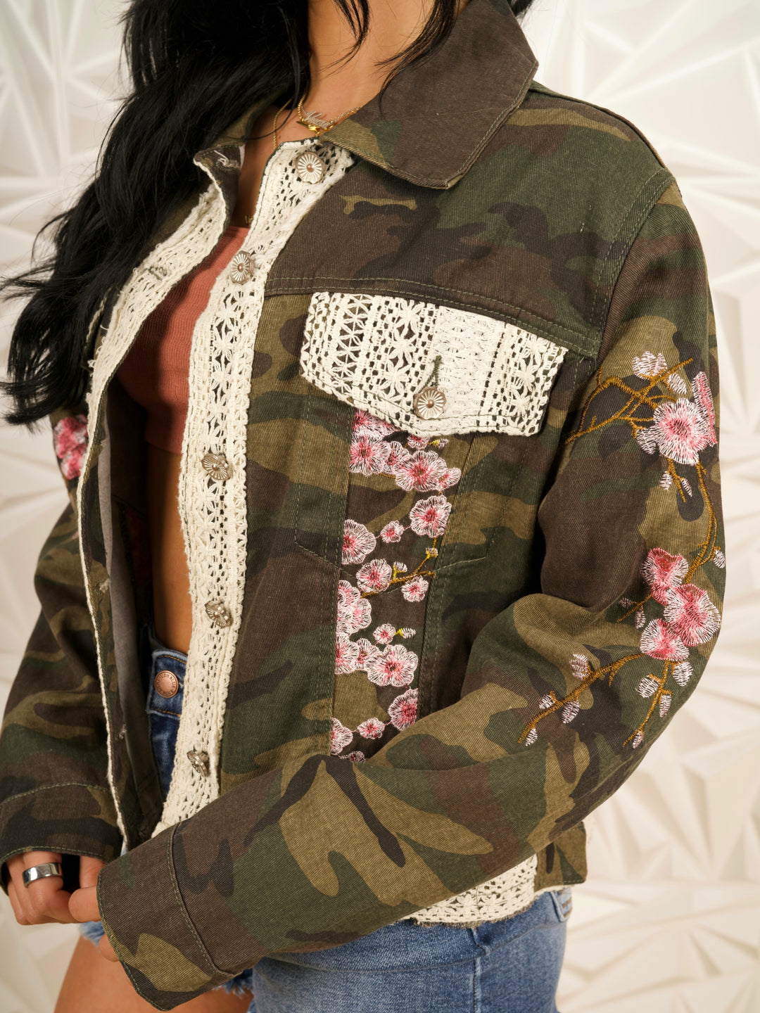 POL Vintage Floral Camo Jacket