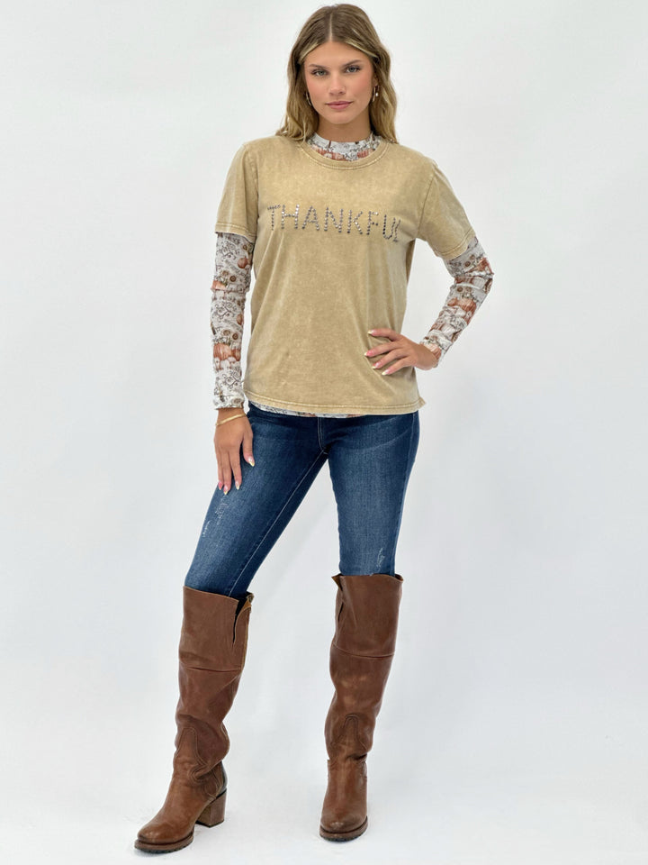 Pumpkin Patch Mesh Top