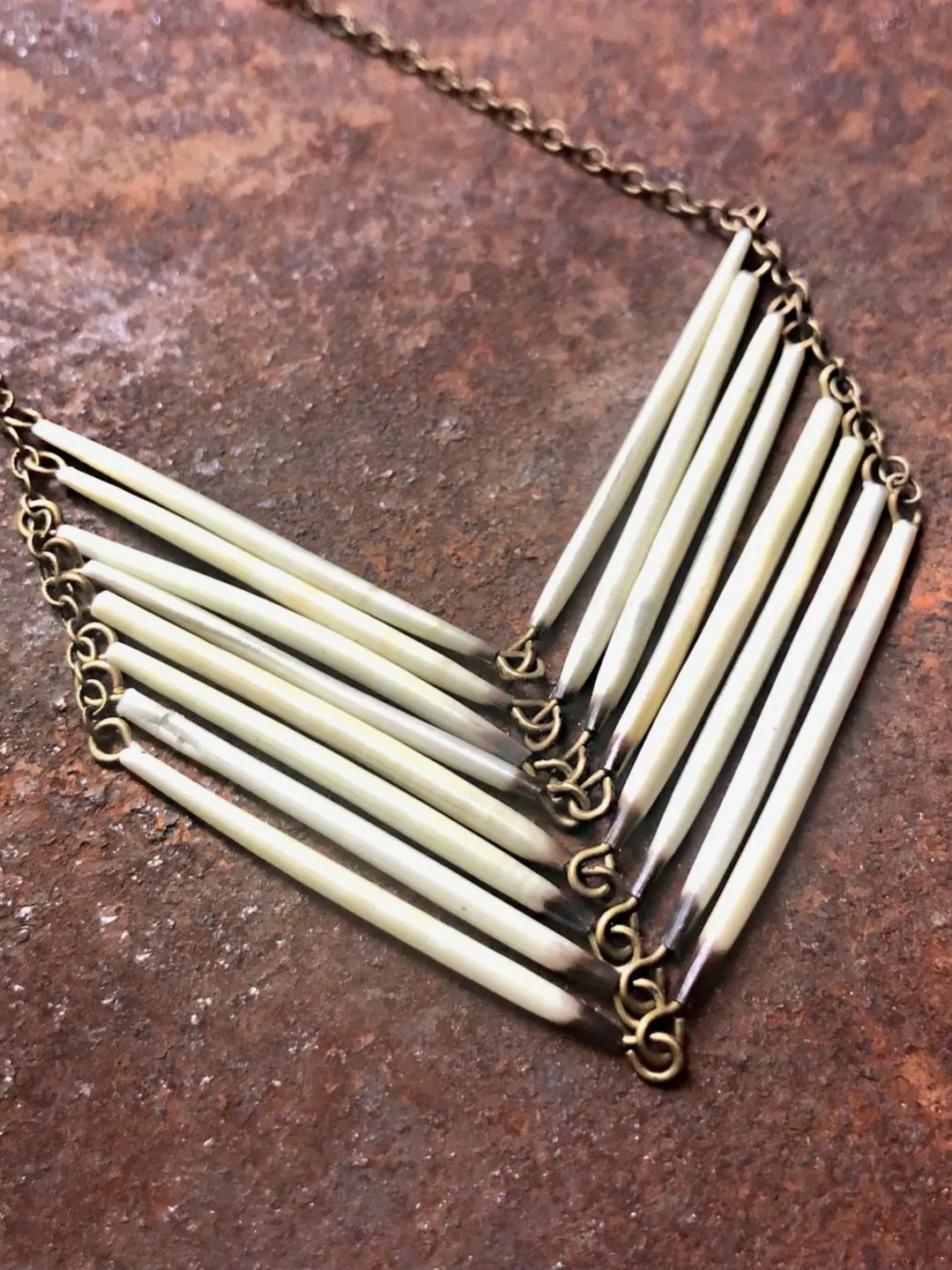 Porcupine Quill Chevron Necklace