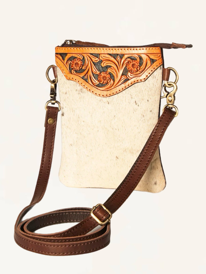 Genuine Cowhide Leather Crossbody Purse