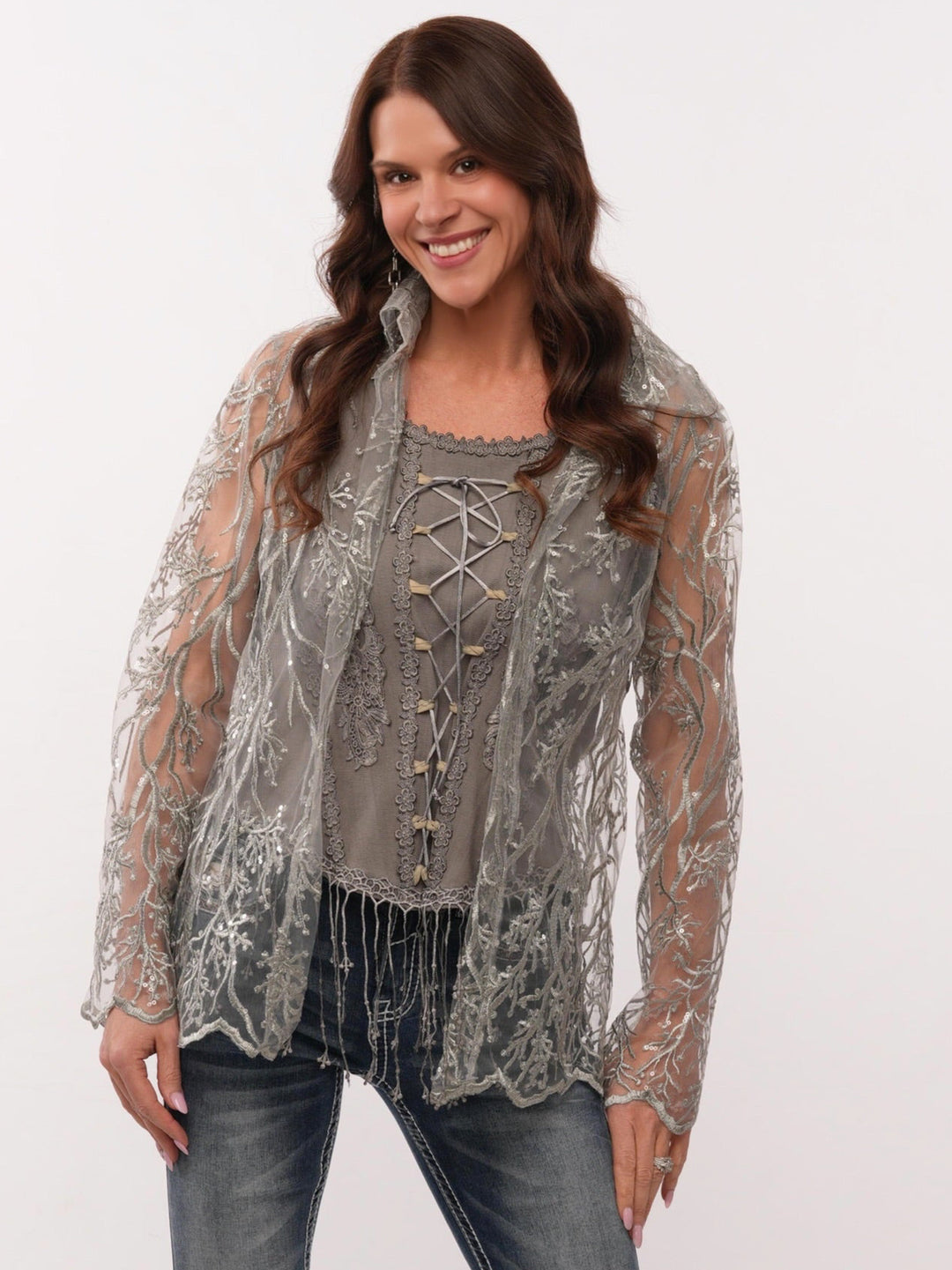 Silver Lace Cardigan