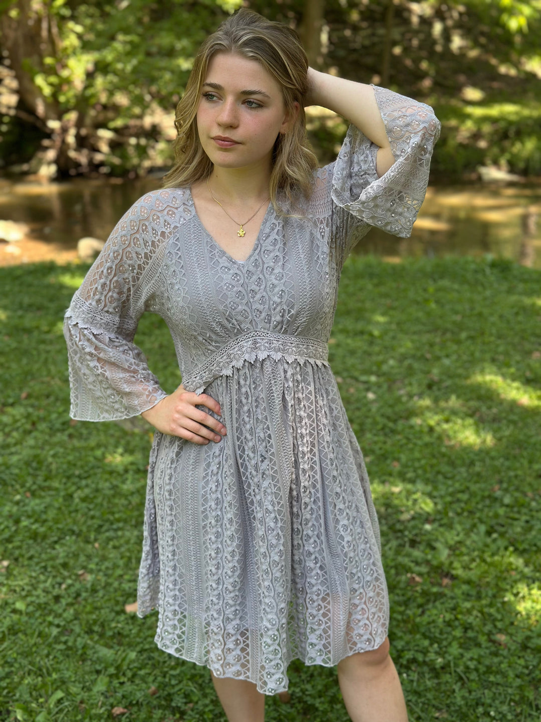 Lace Long Sleeve Dress