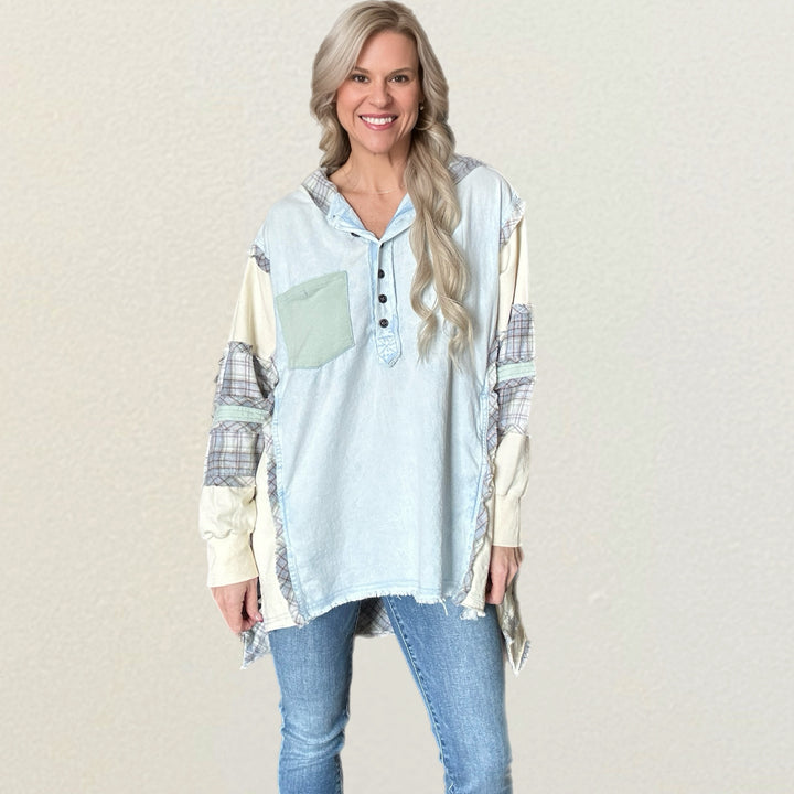 Patchwork Perfection Hoodie - Salt and Grace Boutique