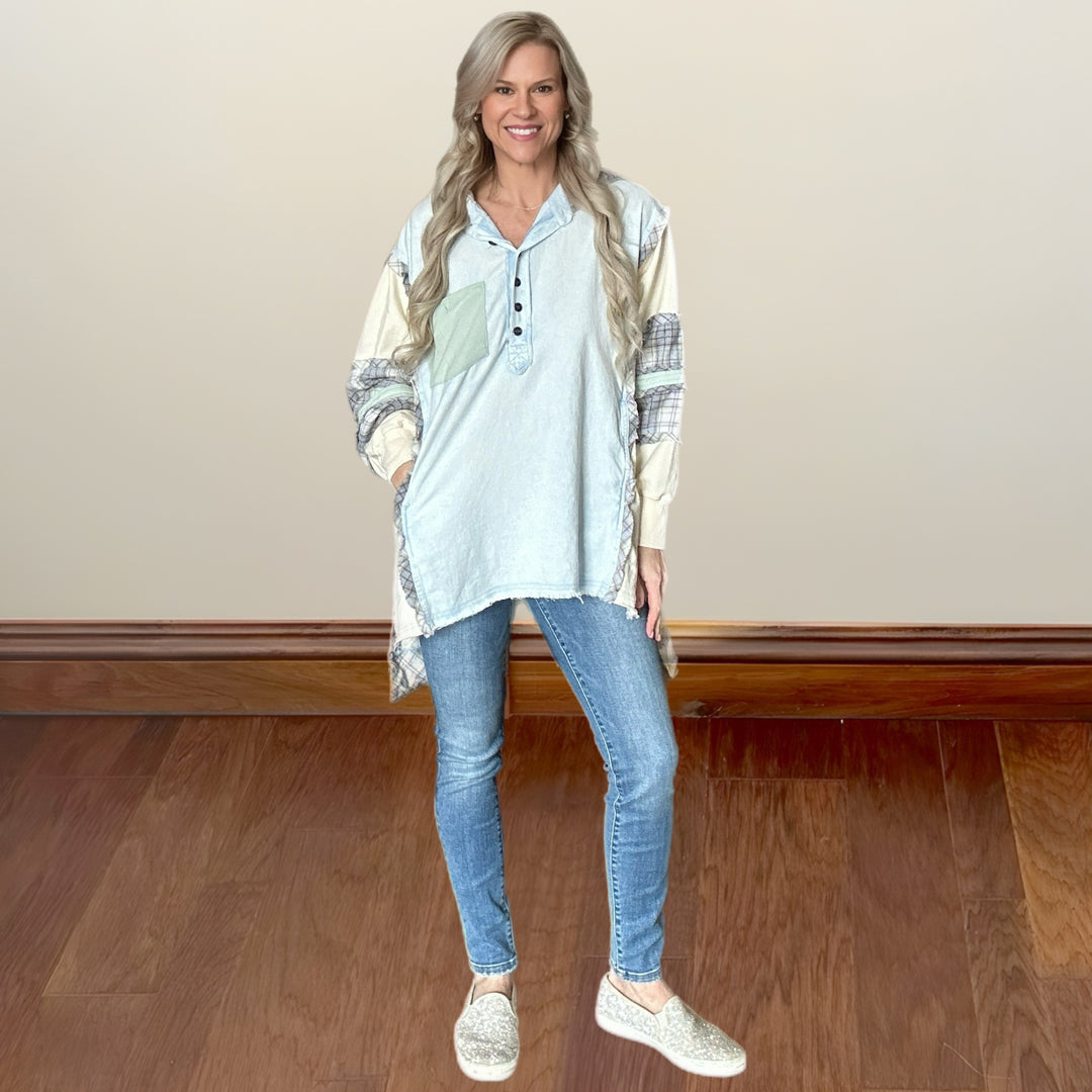 Patchwork Perfection Hoodie - Salt and Grace Boutique