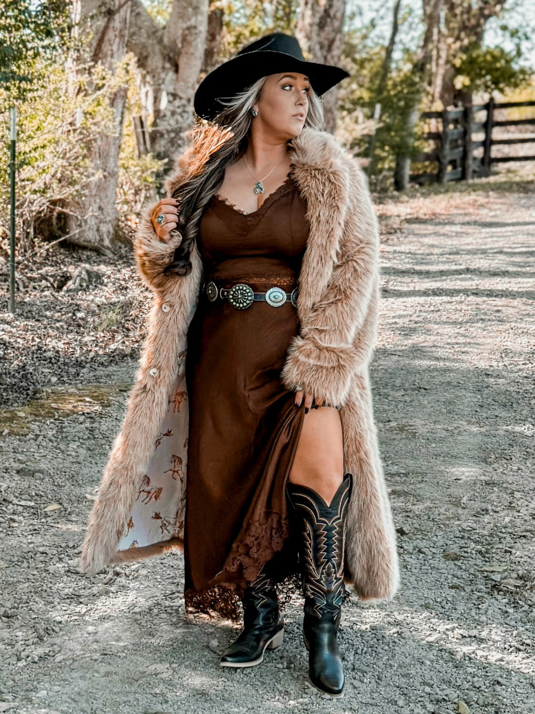 Dakota Faux Fur Coat with Horse Lining