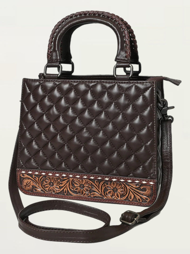 Chocolate Quilted Leather Handbag