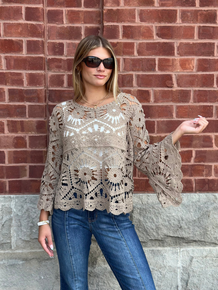 POL Bohemian Goddess Crochet Top