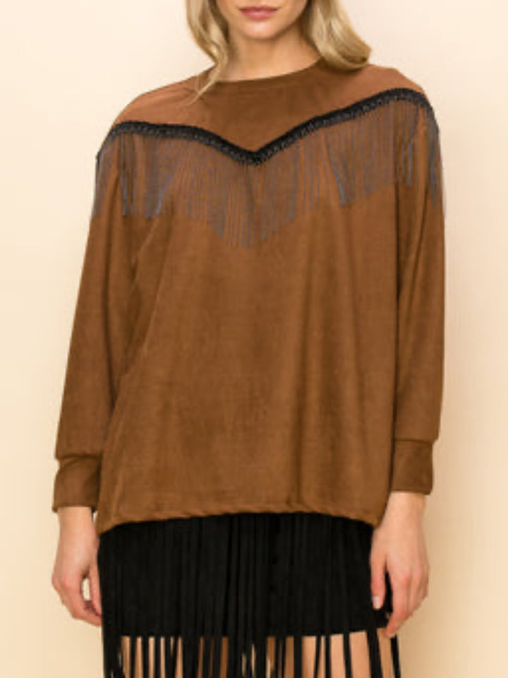 Fringe Frenzy Suede Sweatshirt