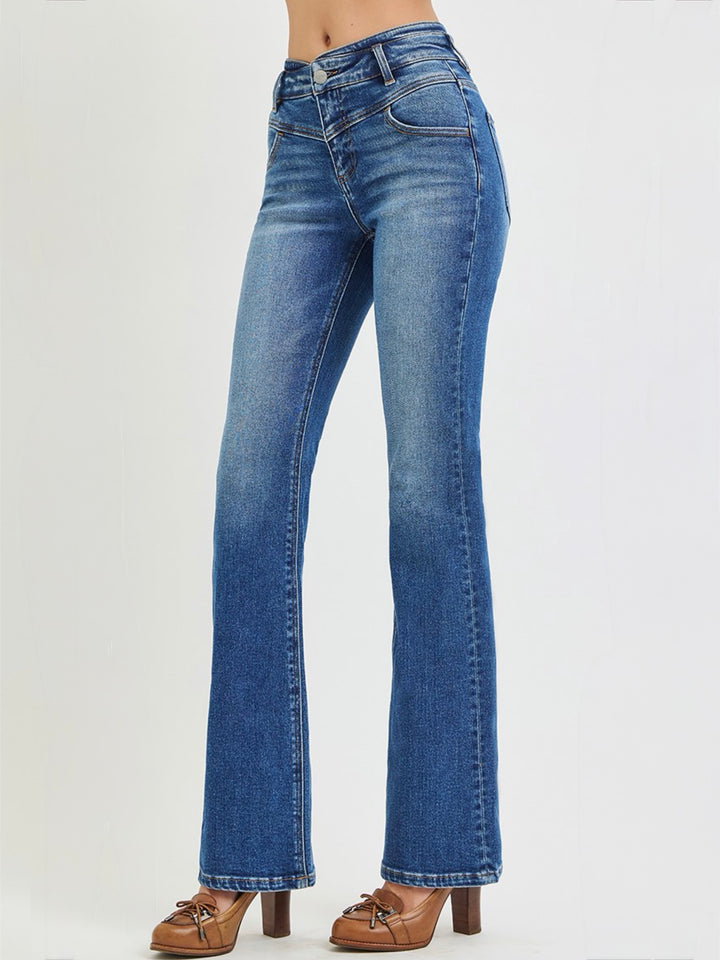 Risen Mid Rise Western Yoke Bootcut Jeans