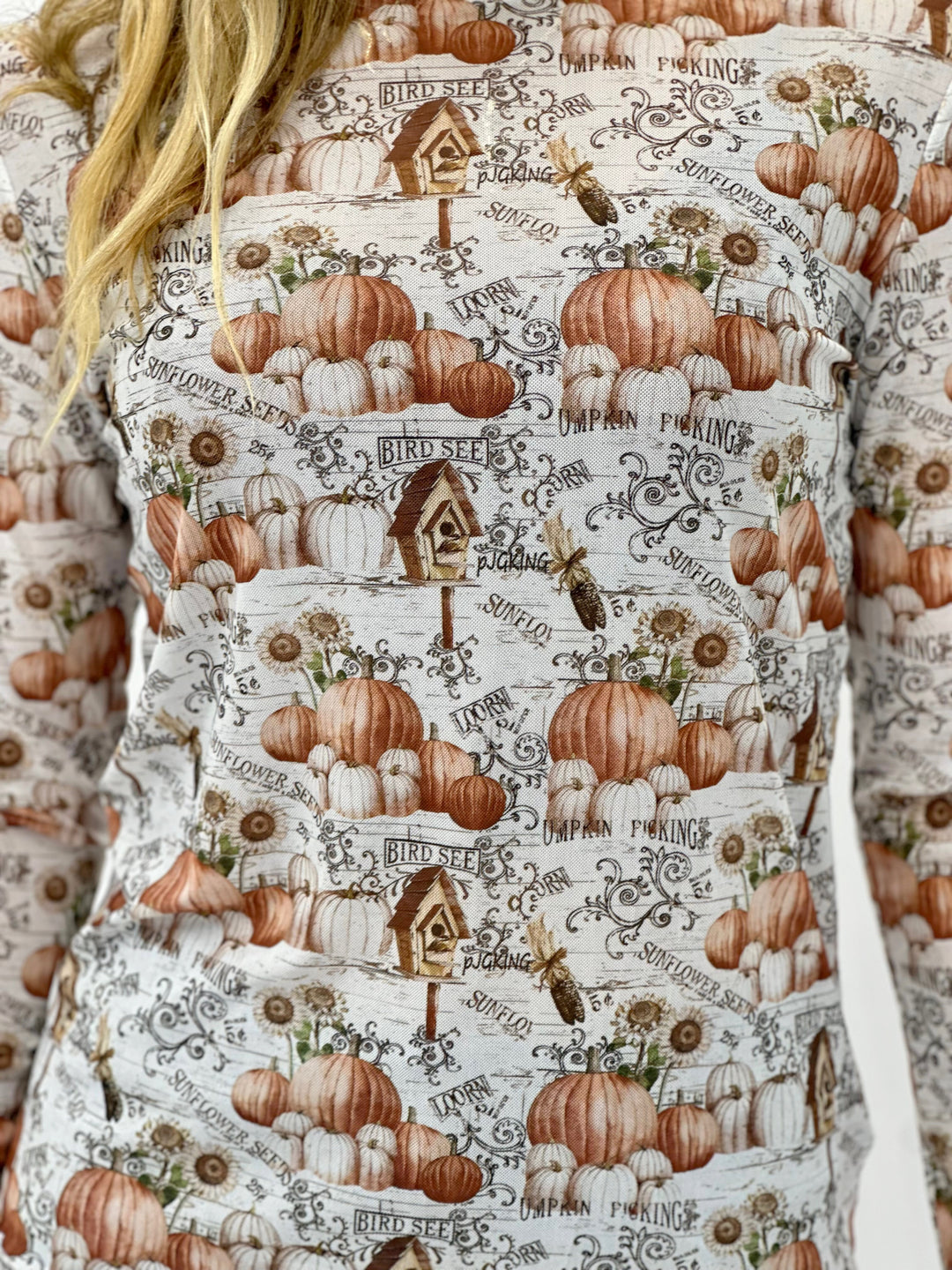 Pumpkin Patch Mesh Top