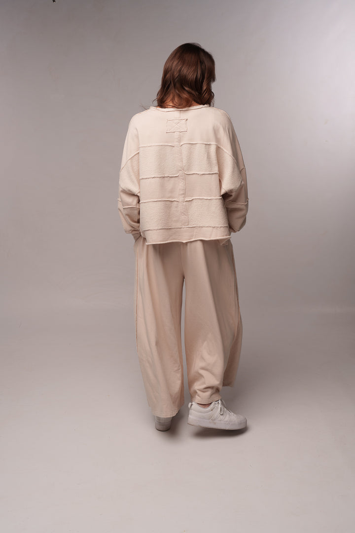 Raw Edge Wide Leg Pants