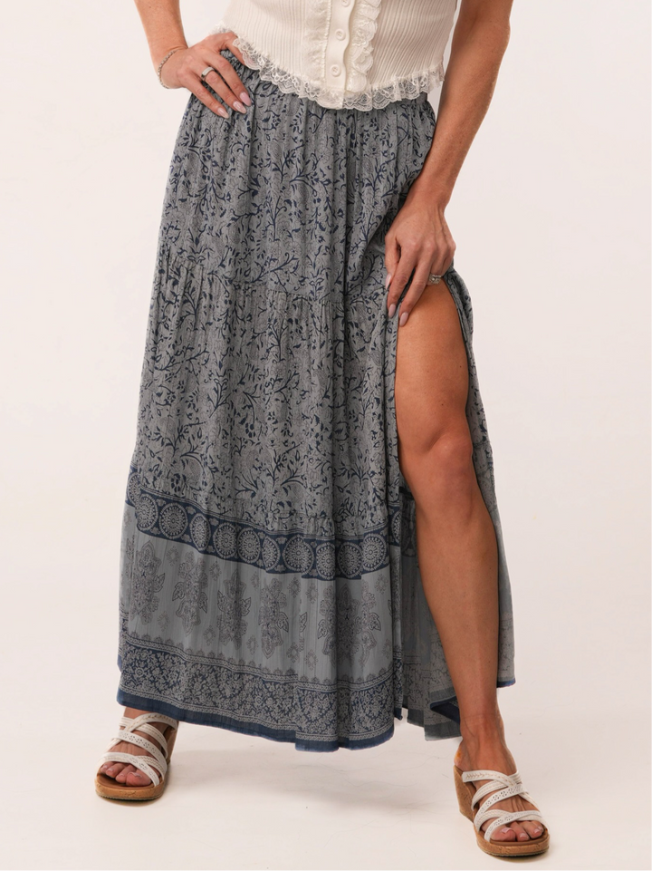 Front Slit Maxi Skirt