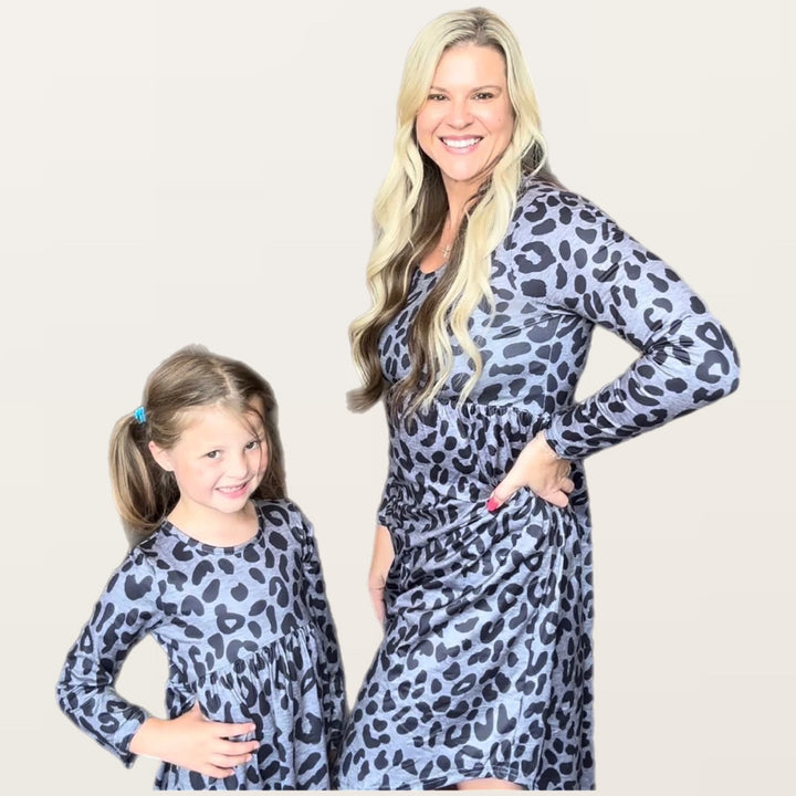 Girls Leopard Dress - Salt and Grace Boutique