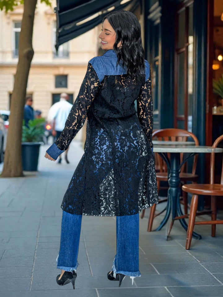 Sierra Lace with Denim Trim Jacket