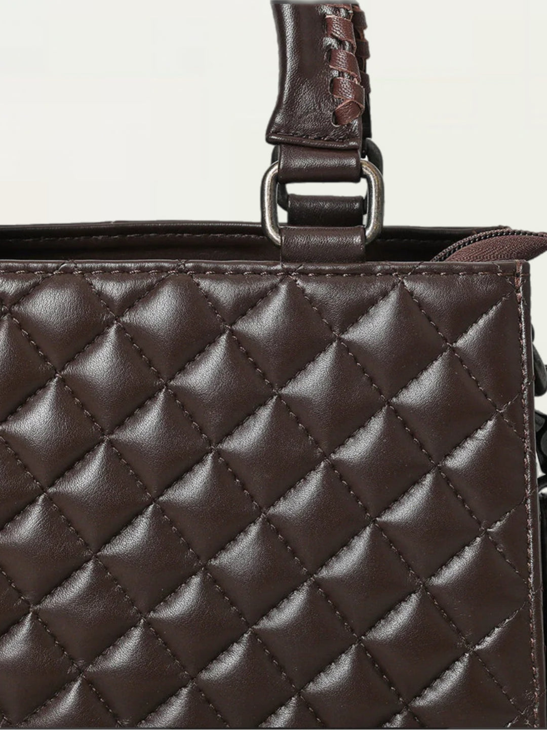 Chocolate Quilted Leather Handbag