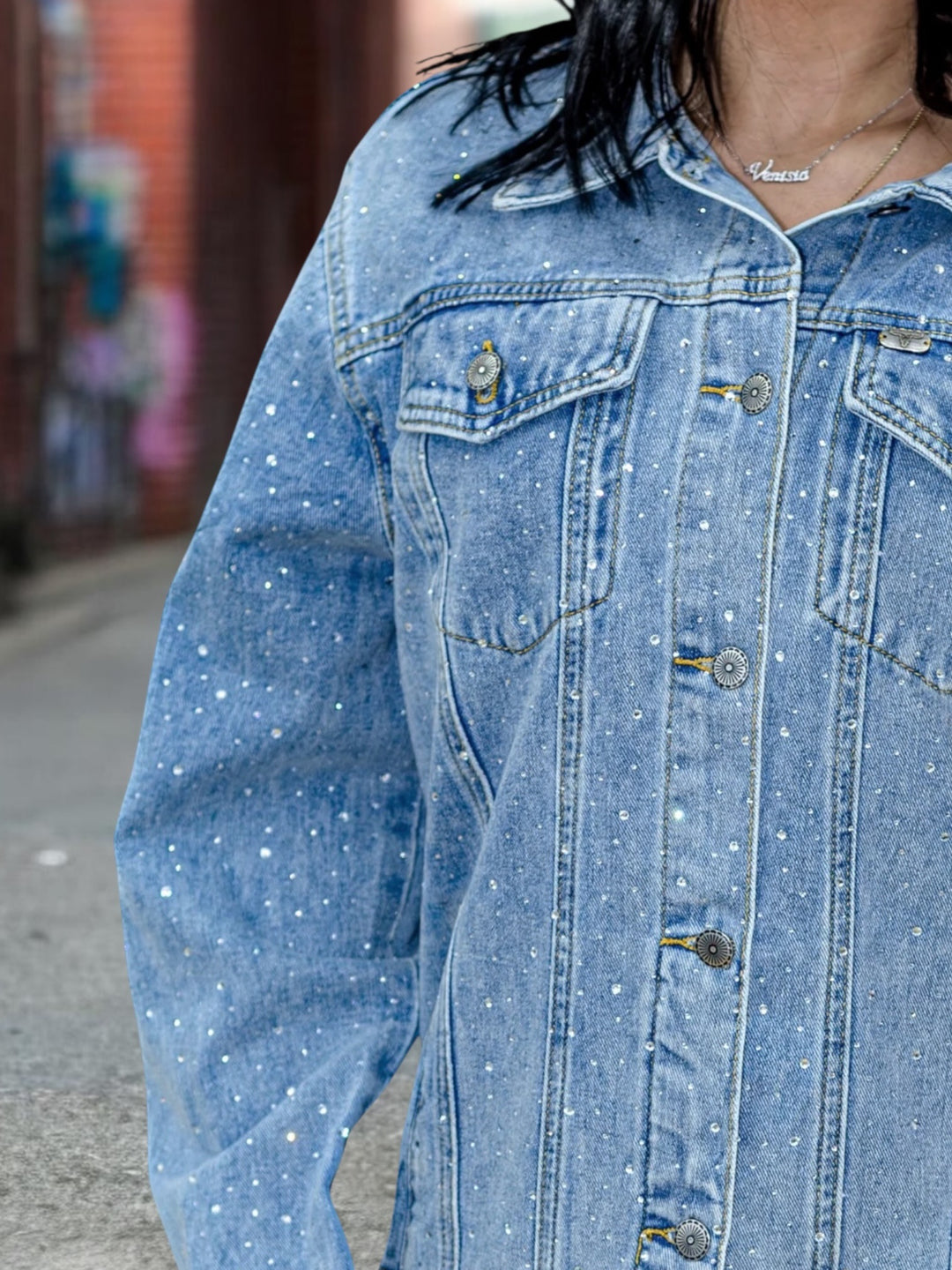 Rhinestone Denim Jacket