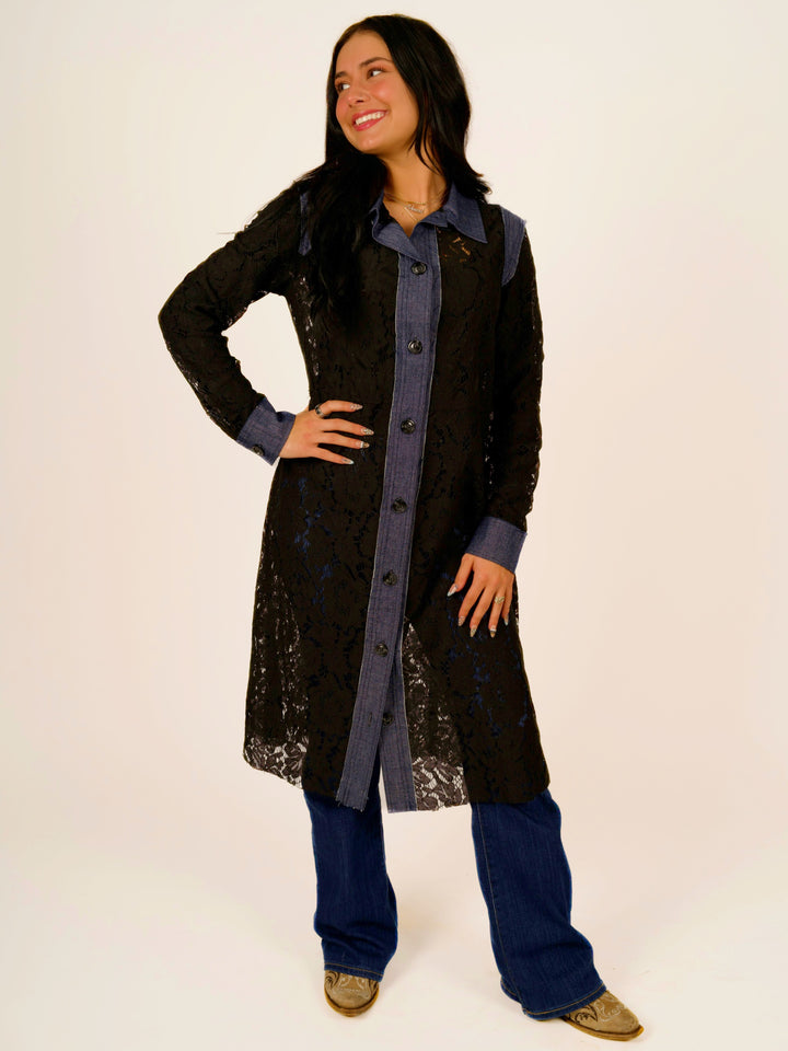 Sierra Lace with Denim Trim Jacket