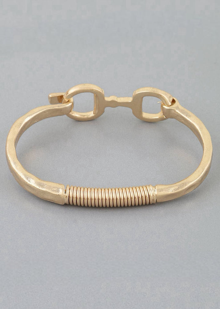 Bit Hammered Toggle Cuff Bracelet