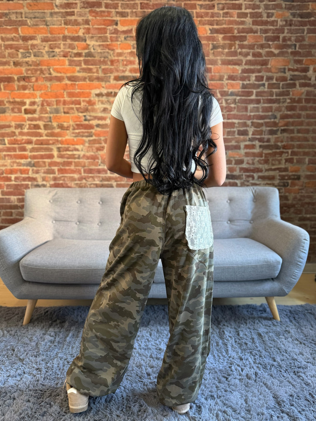 POL Relaxed Fit Boho Camo Jogger Pants