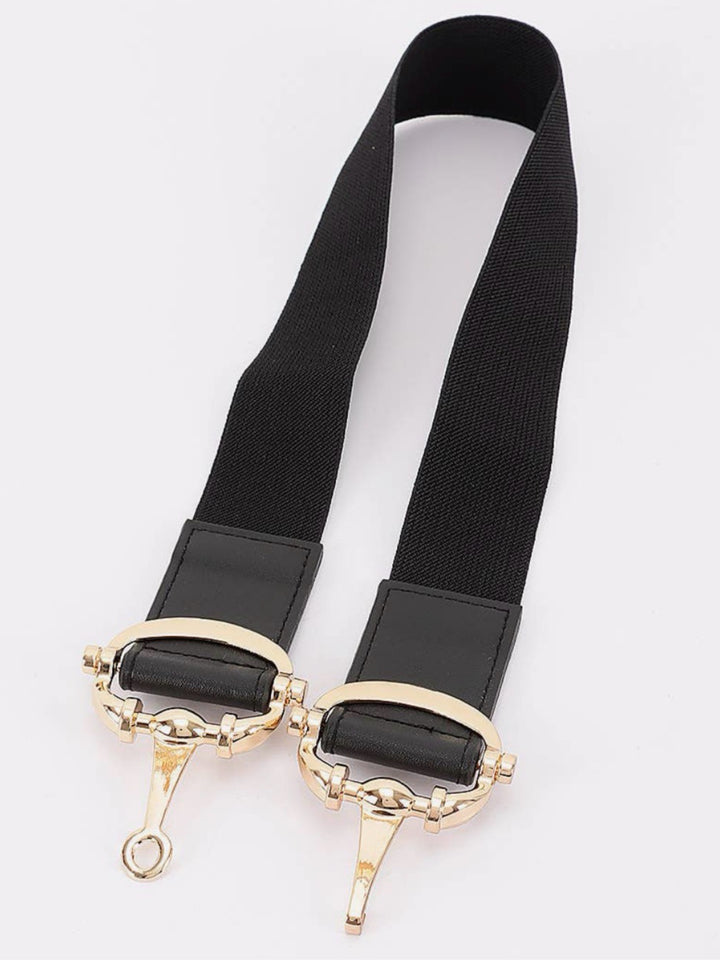 Vegan Leather Horse Bit Elastic Belt