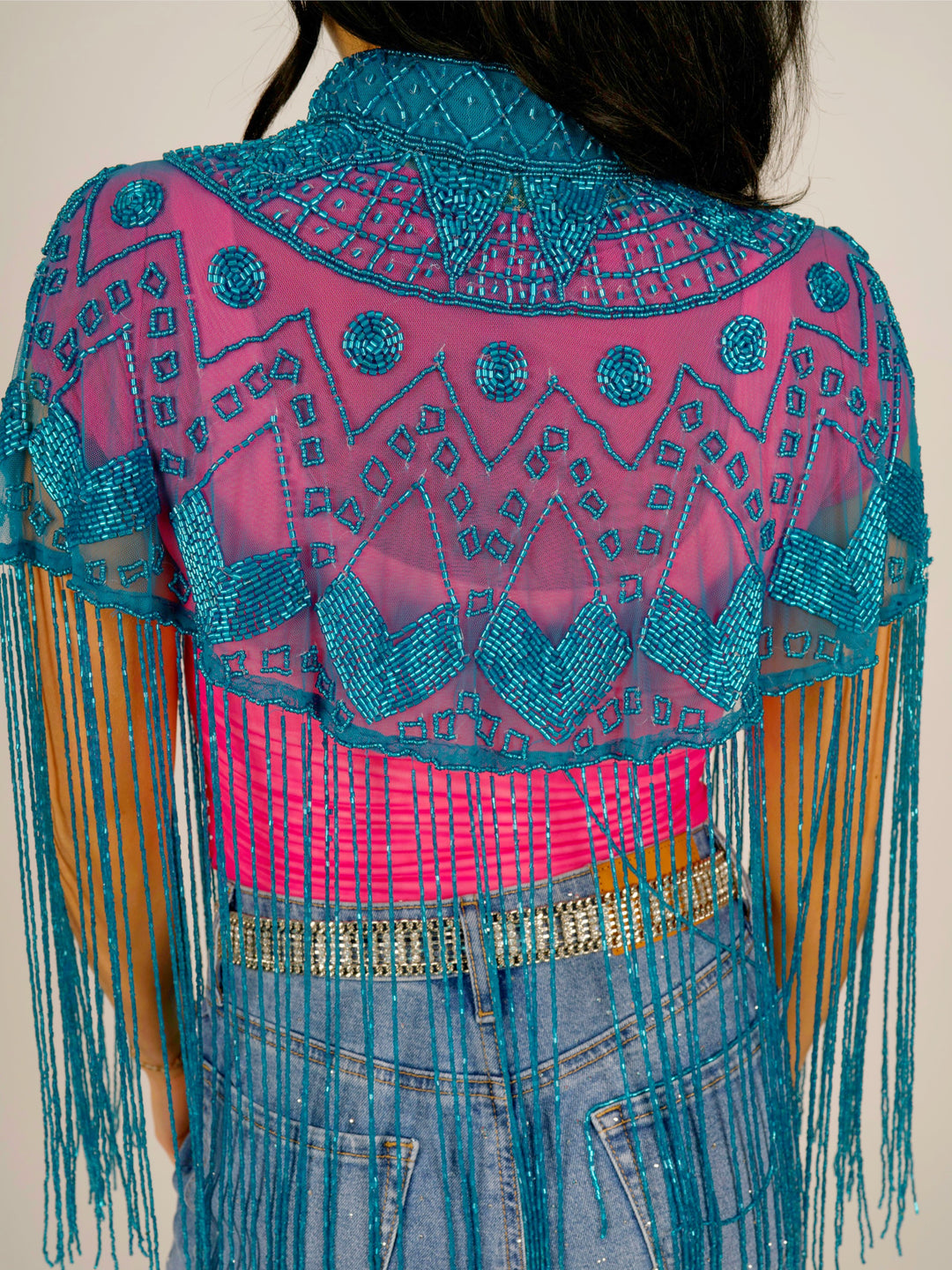Turquoise Beaded Cape