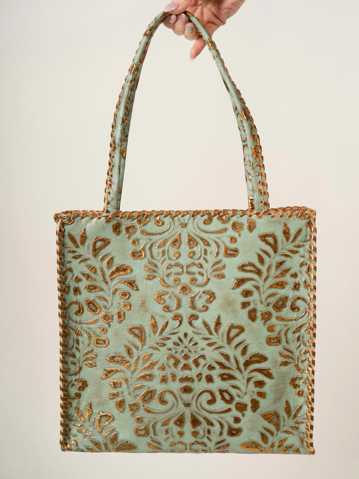 Kurtmen Turquoise Galaxy Tall Box Tote Bag