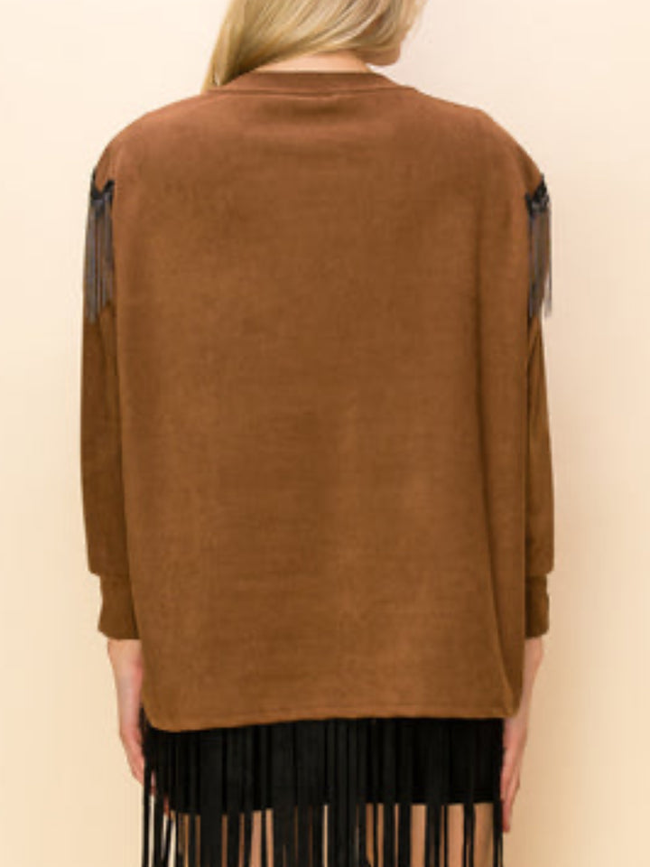 Fringe Frenzy Suede Sweatshirt