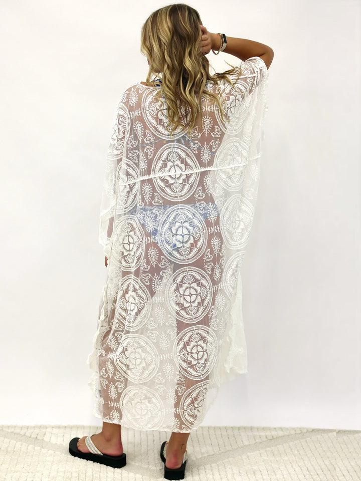 POL Boho Breeze Crochet Floral Dress