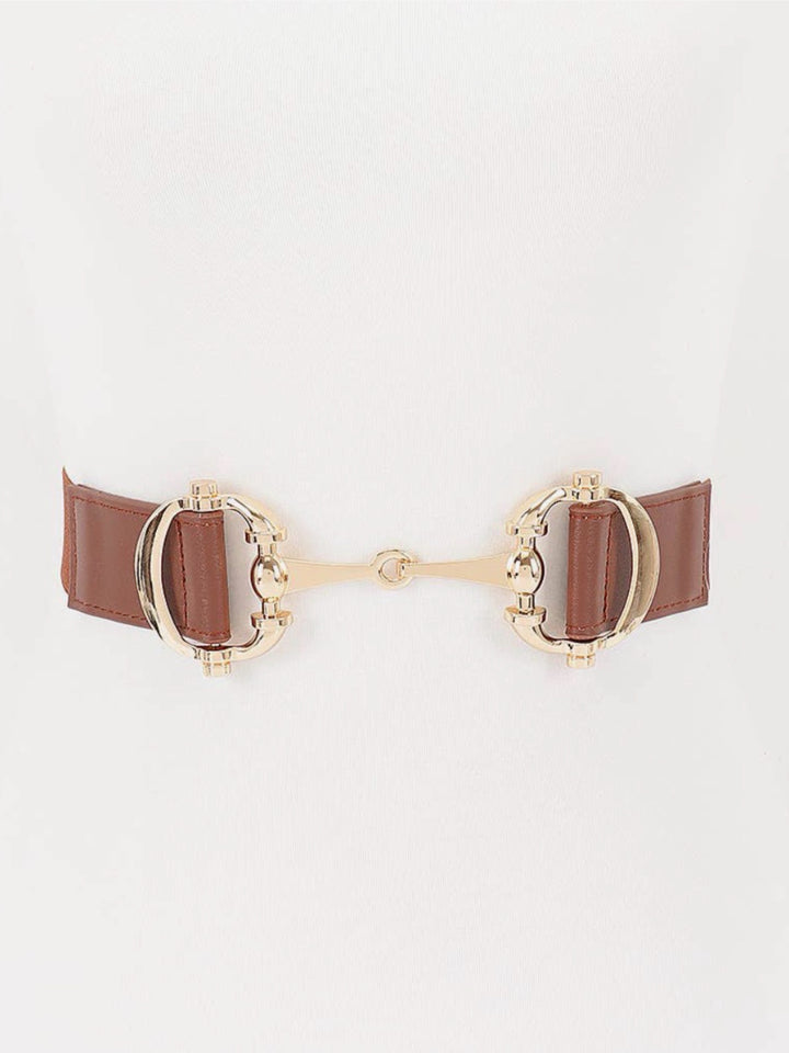 Vegan Leather Horse Bit Elastic Belt