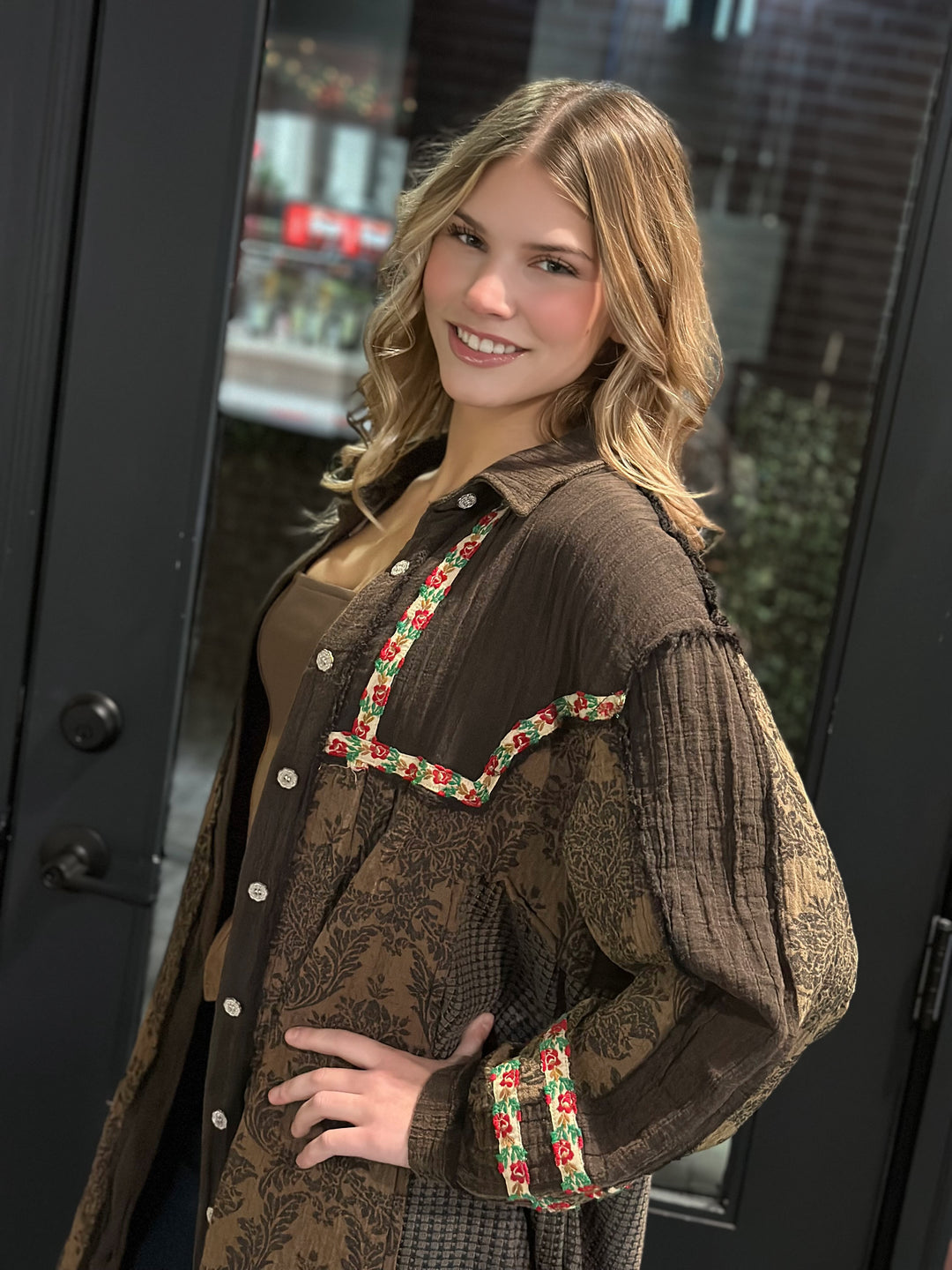 POL Vivienne Majestic Bloom Long Jacket