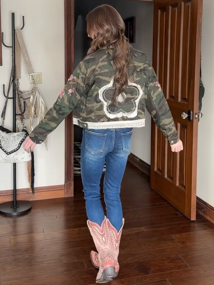 POL Vintage Floral Camo Jacket