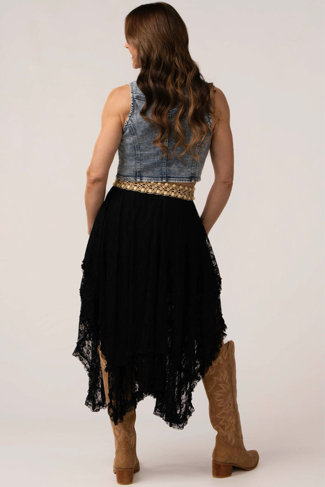 Keep it Country Lace Tiered Midi Skirt