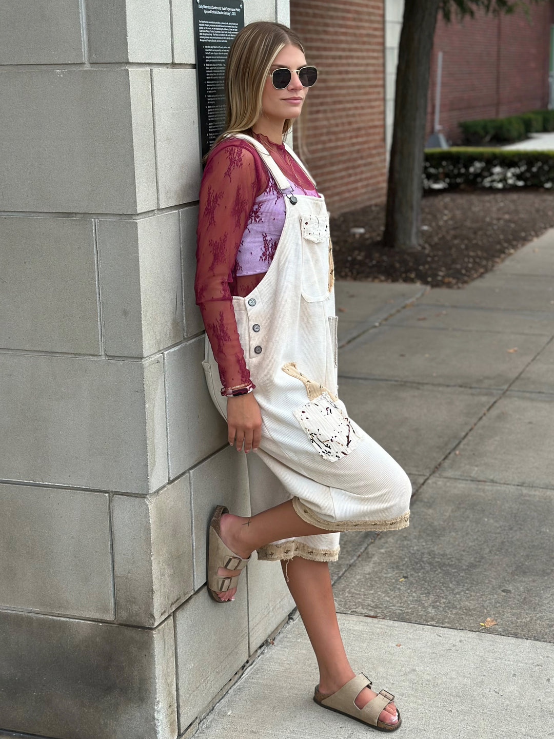 Thermal Patchwork Overalls