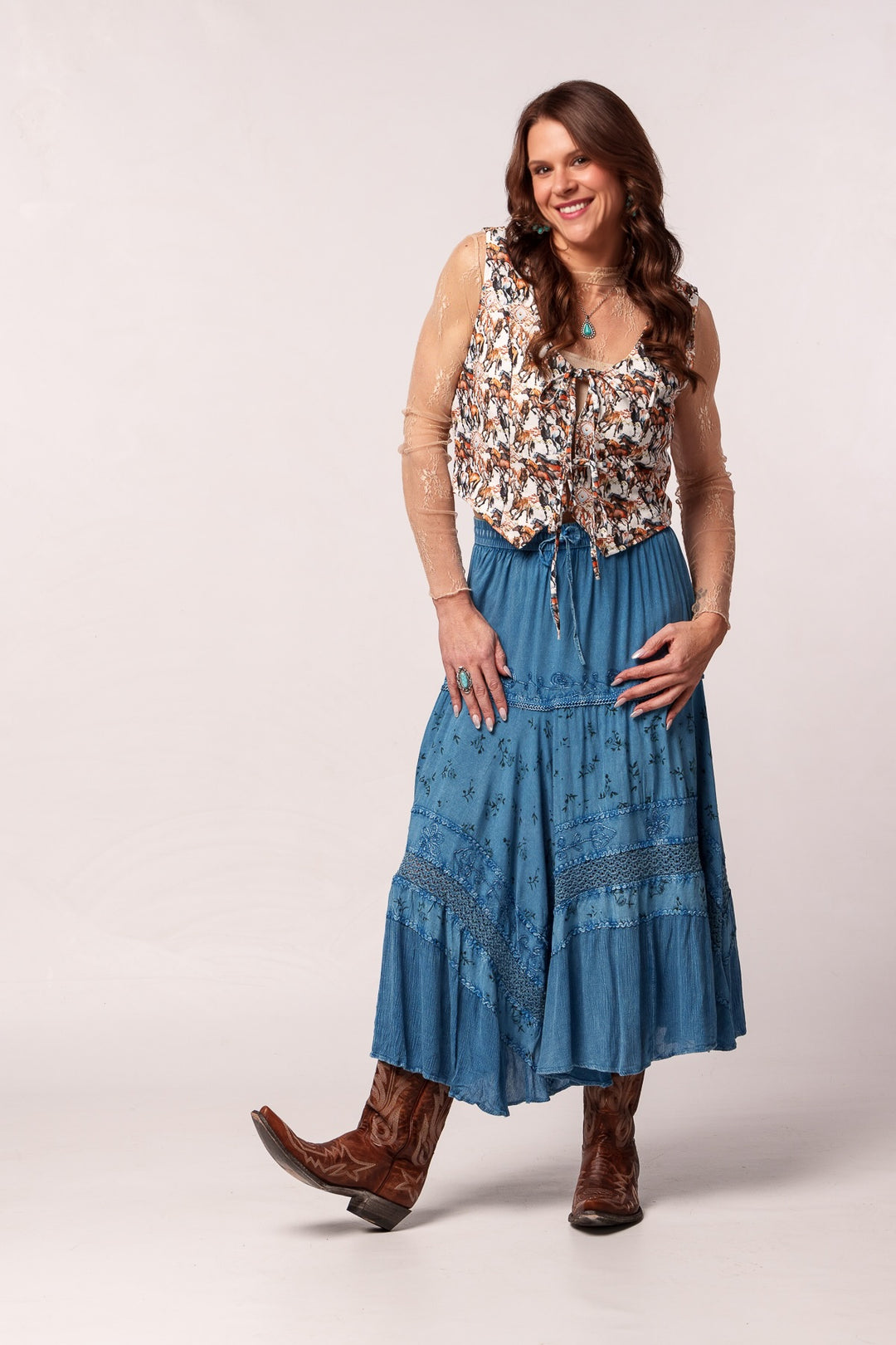 Vintage Cowgirl Maxi Skirt