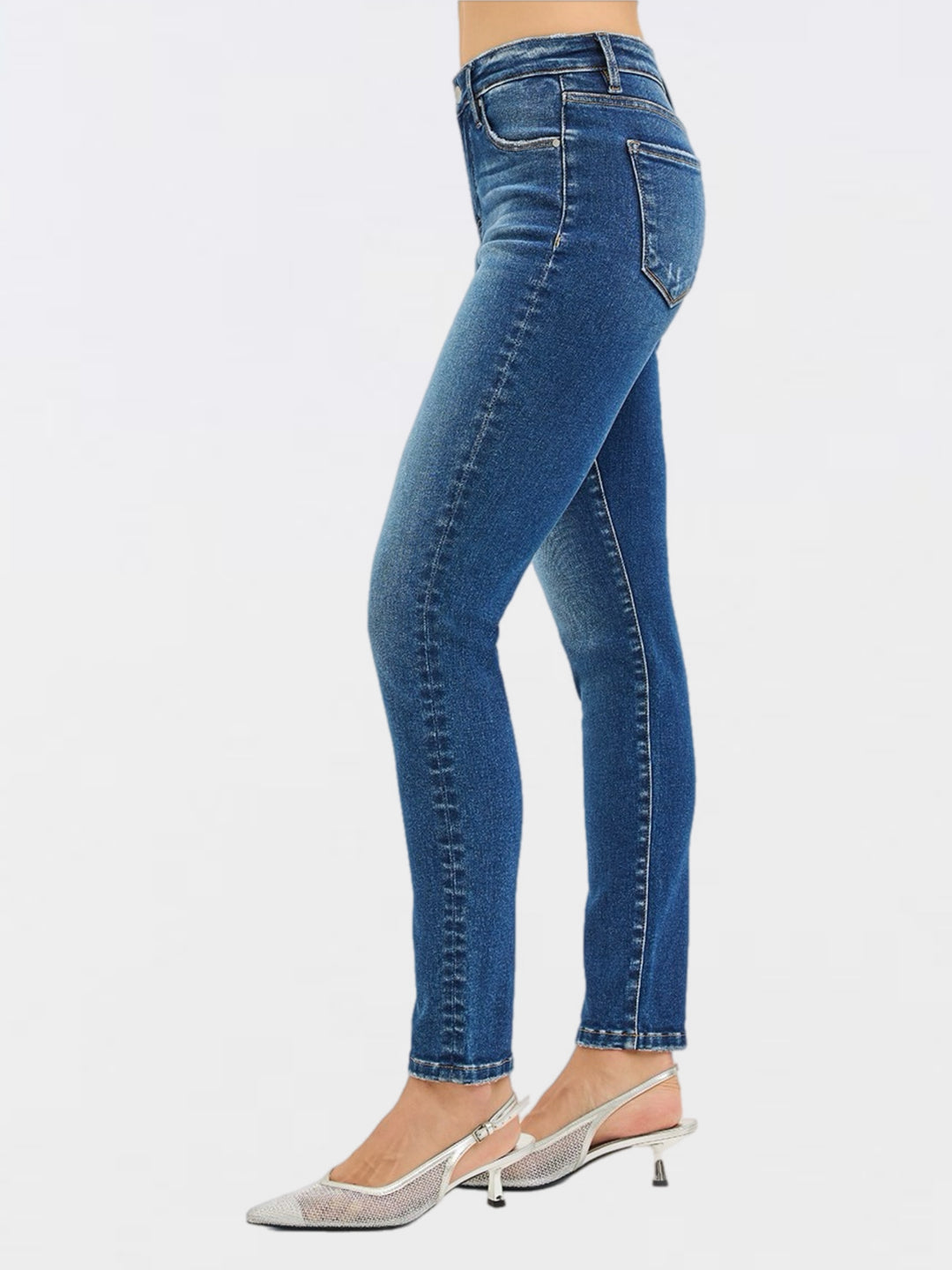 Risen Tummy Control Ankle Skinny Jeans