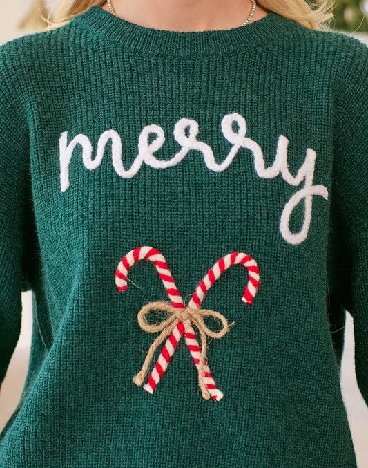 Merry Holiday Candy Cane Sweater