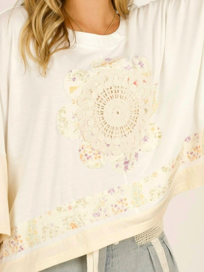Vintage Soul Boho Chic Embroidered Short Sleeve Top