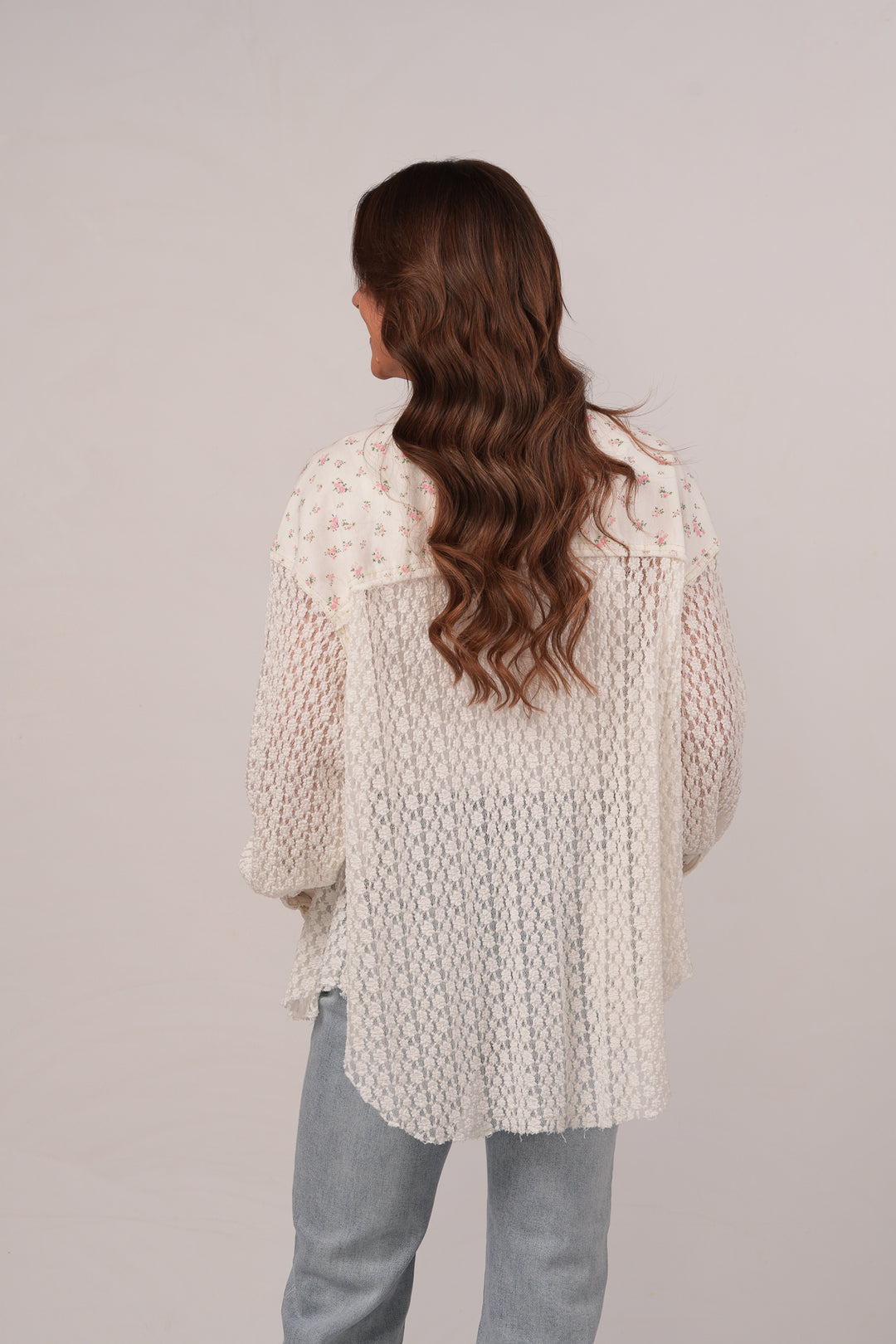 Sweet and Charming Lace Button Up