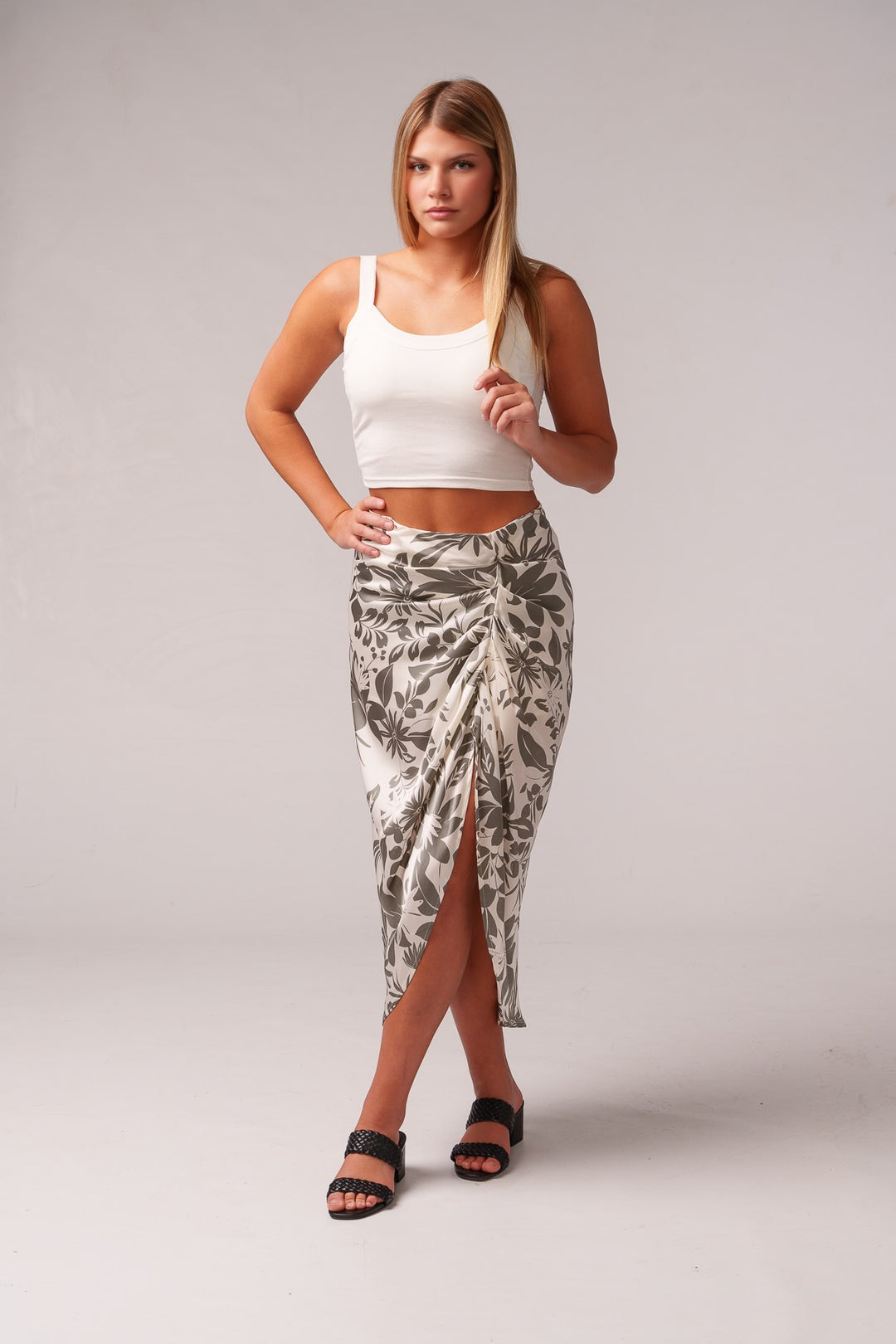 Vacay Time Satin Pleated Skirt