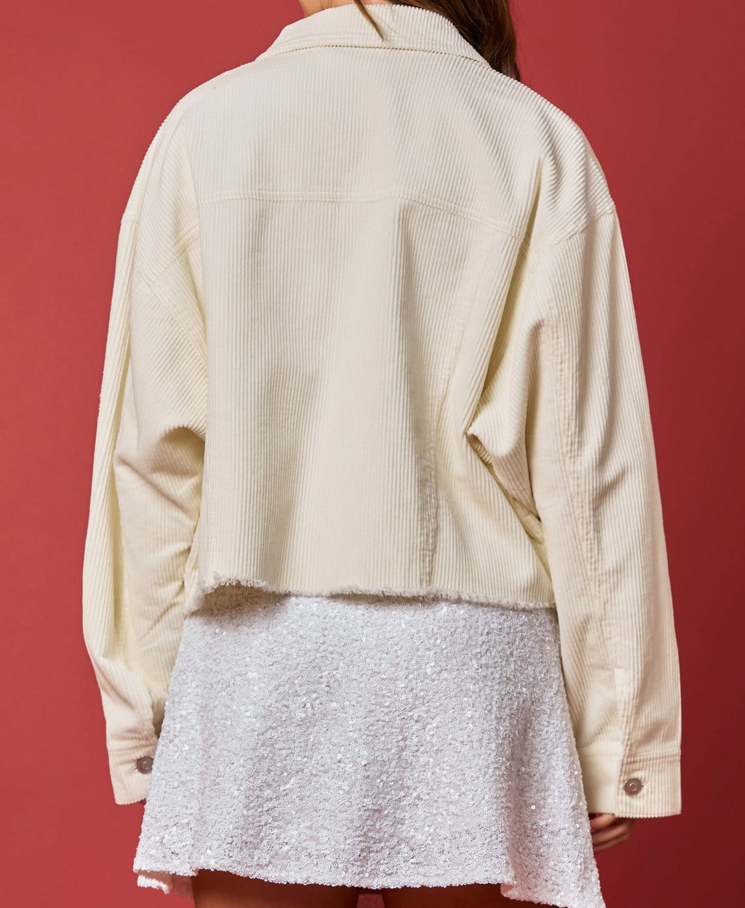 Corduroy Christmas Tree & Bow Rhinestone Jacket