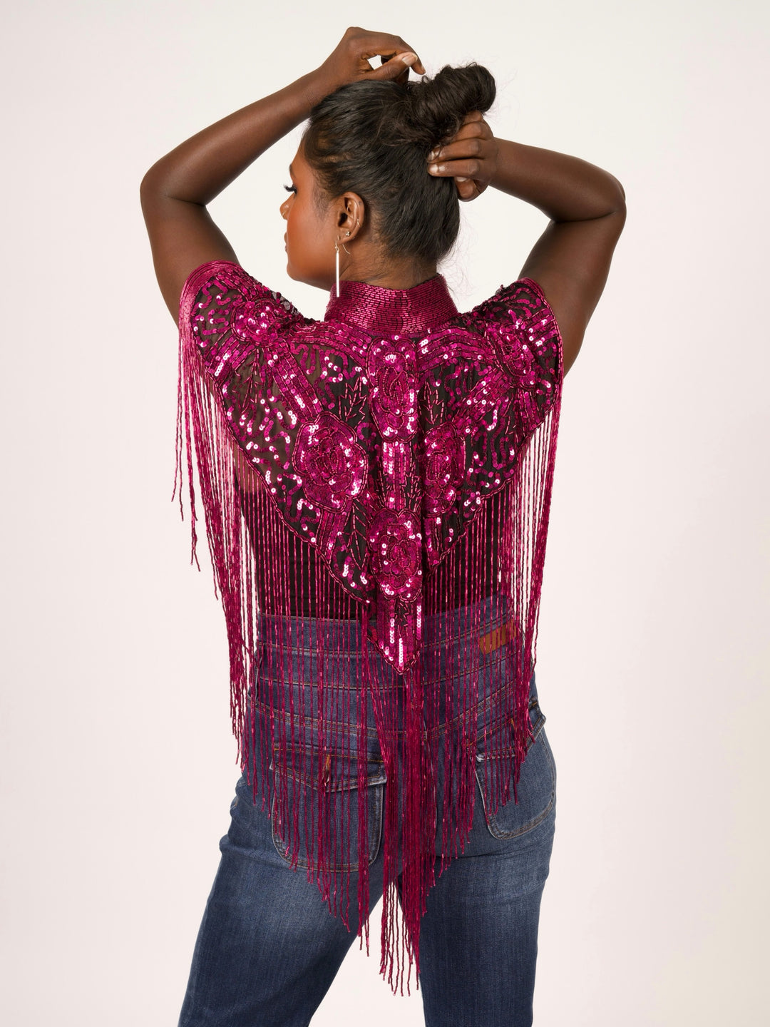 Hot Pink Beaded Cape