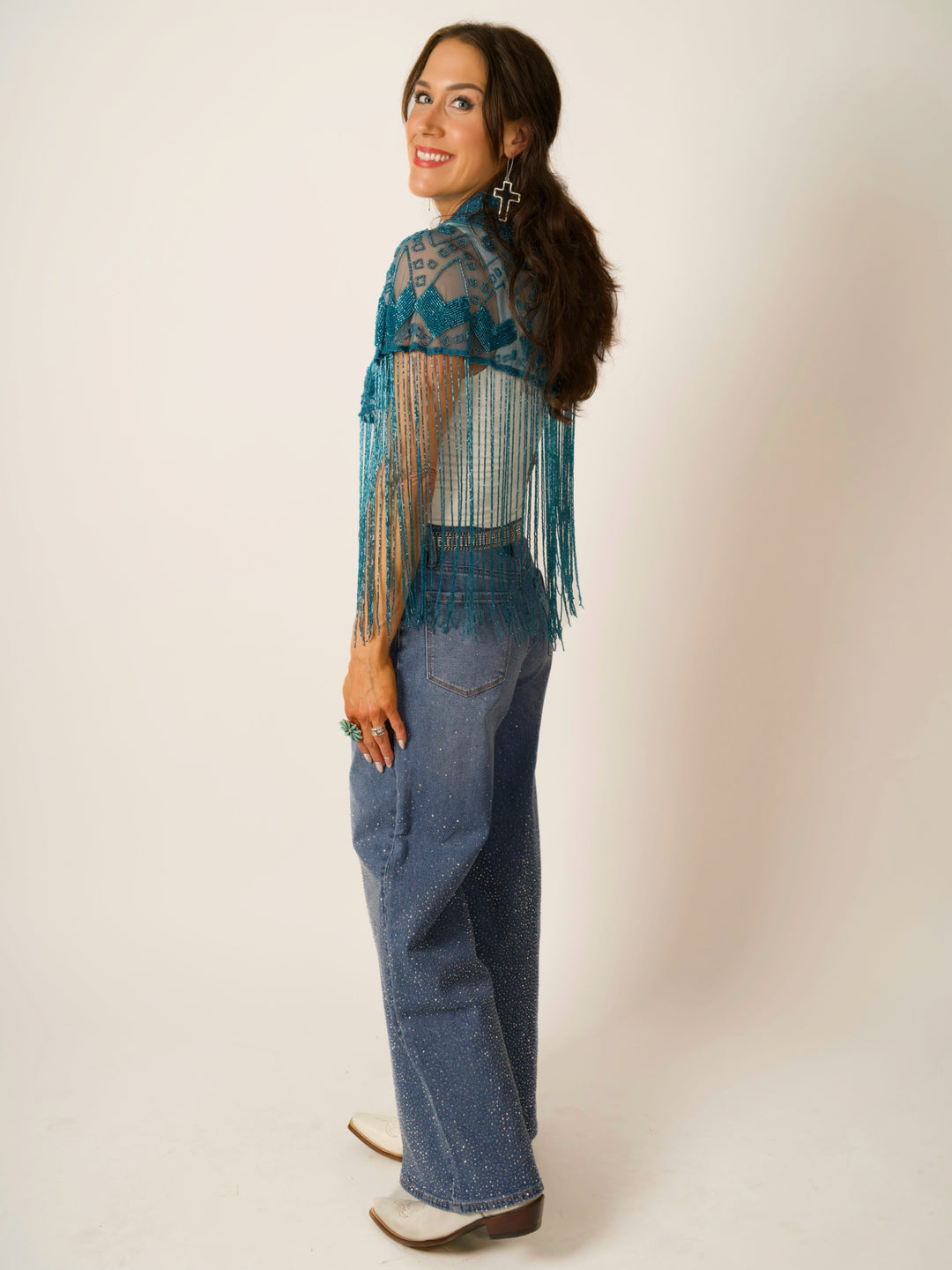 Turquoise Beaded Cape