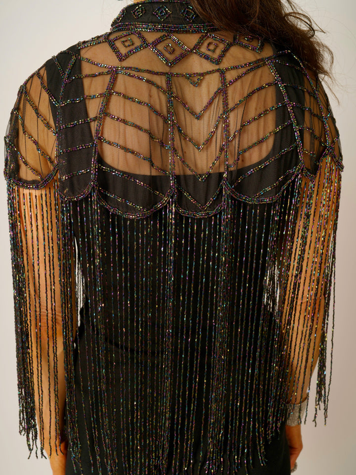 Peacock Beaded Cape