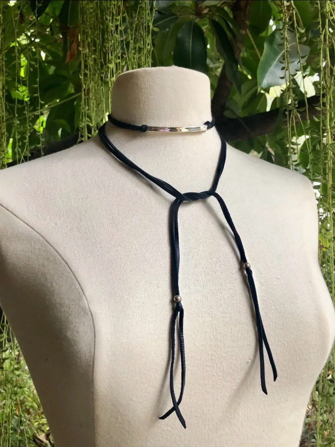 Black Deerskin Leather Wrap - Multi-Wear Versatile Jewelry Accessory