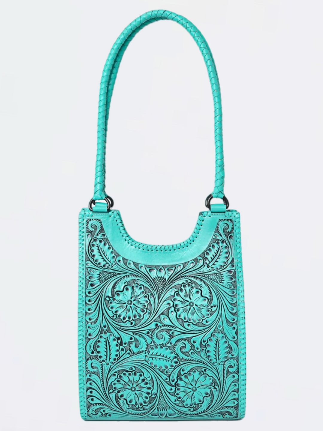 The Turquoise Masterpiece Hand Tooled Leather Handbag