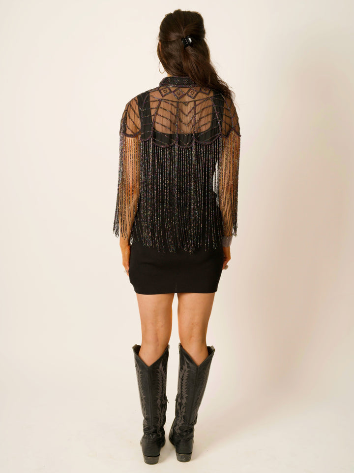 Peacock Beaded Cape