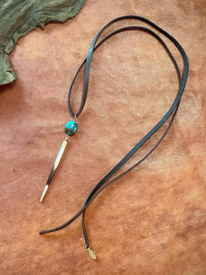 Porcupine Quill & Turquoise Necklace